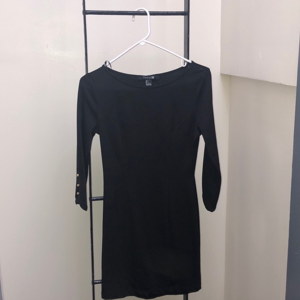 Little Black Dress with Gold Flare